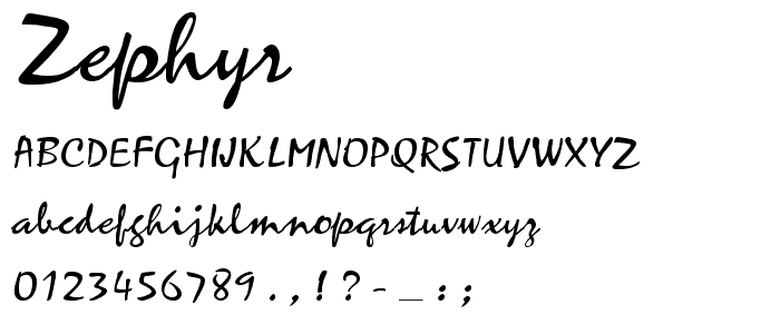 Zephyr font