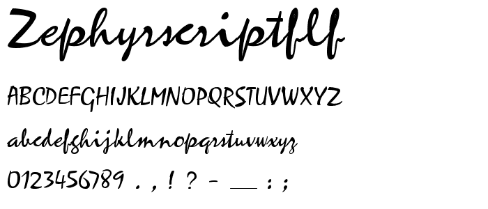 ZephyrScriptFLF font