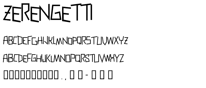 Zerengetti font