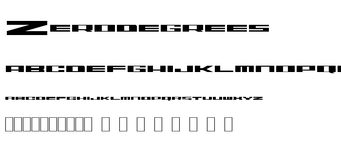 ZeroDegrees font
