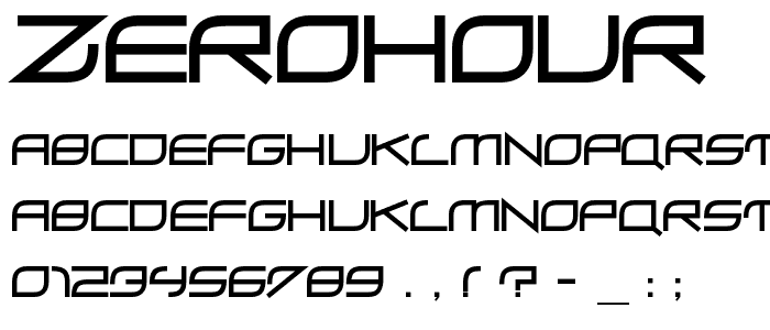 ZeroHour font