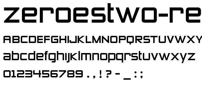 ZeroesTwo Regular font