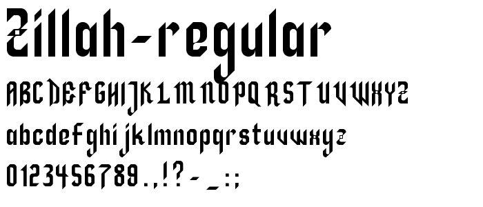 Zillah Regular font