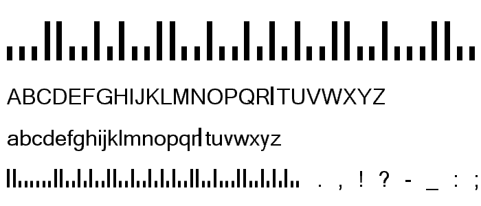 ZipCodeBarcodeTT font