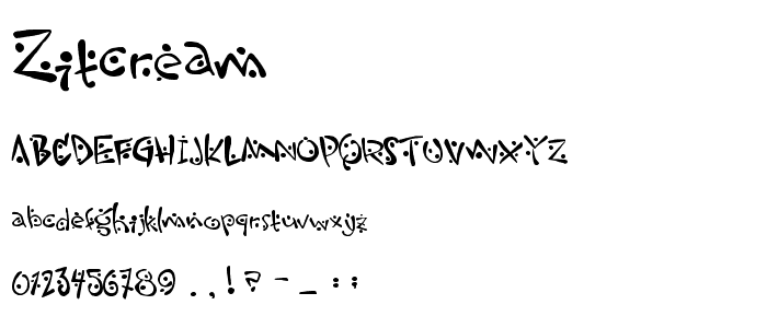 Zitcream font