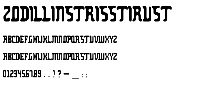 Zodillinstrisstirust font