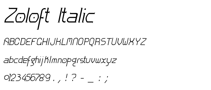 Zoloft-Italic font