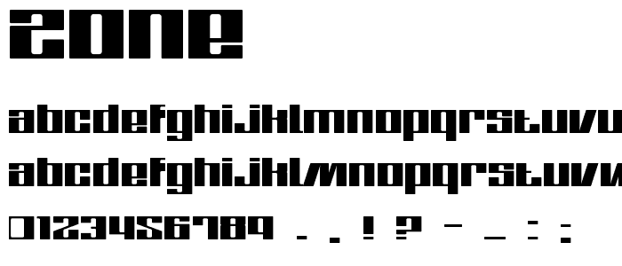 Zone font