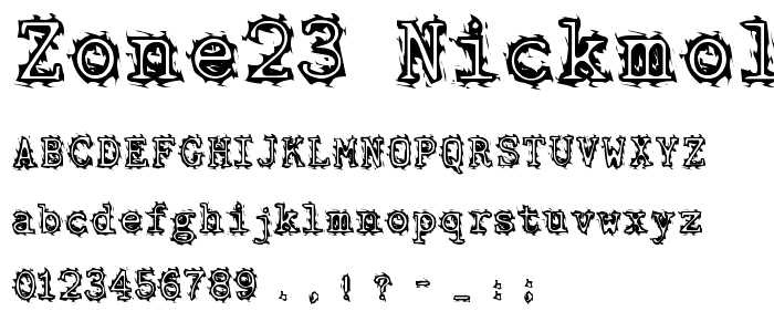Zone23_NickMolloy font