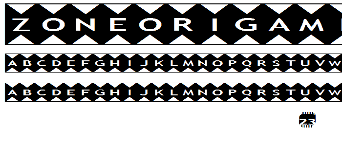 Zone23_Origami font