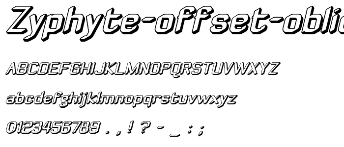 Zyphyte Offset Oblique font