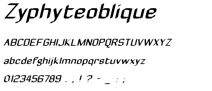 ZyphyteOblique font