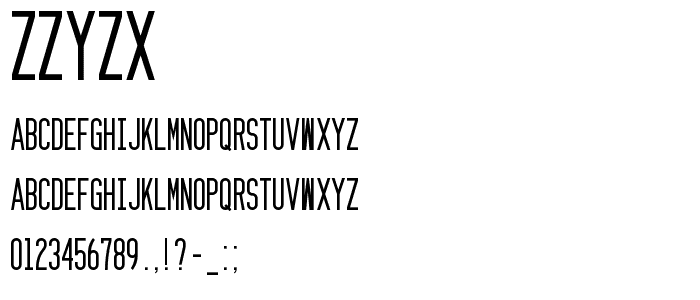 Zzyzx font