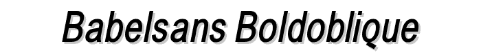 BabelSans-BoldOblique font