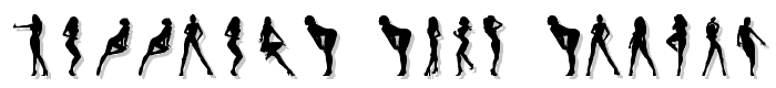 A preview of the Darrians Sexy Silhouettes 3 font