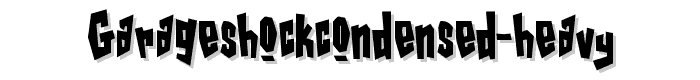 A preview of the GarageShockCondensed Heavy font
