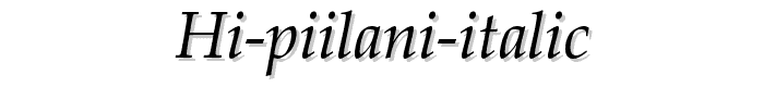 HI%20Piilani%20Italic font