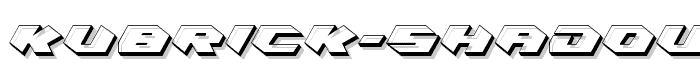 Eine Vorschau der Schriftart Kubrick Shadow Condensed