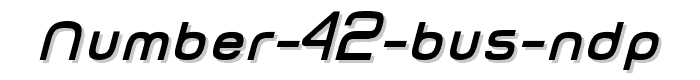 Number 42 Bus NDP font