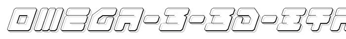 Omega 3 3D Italic font