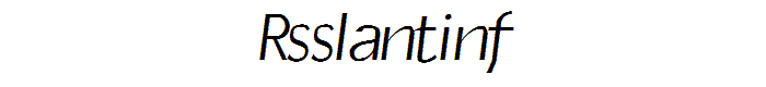 RSSlantInf font