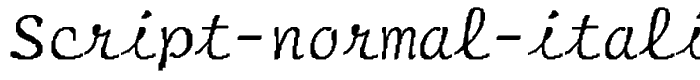 Script-Normal-Italic font