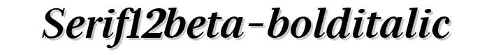 Serif12Beta BoldItalic font
