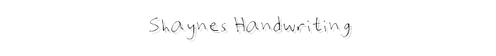 Shaynes_Handwriting font