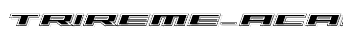 A preview of the Trireme Academy Italic font