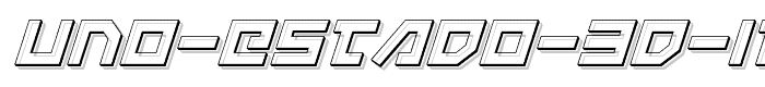 Uno Estado 3D Italic font