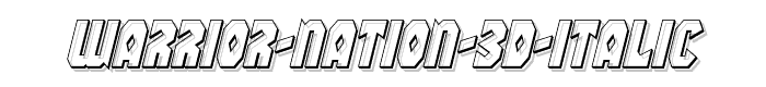 Warrior%20Nation%203D%20Italic font