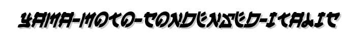 Voorbeeld van de Yama Moto Condensed Italic font