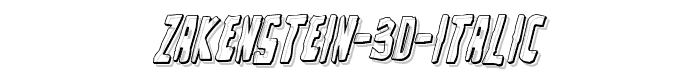 Zakenstein 3D Italic font