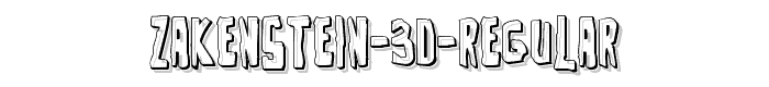 Zakenstein 3D Regular font