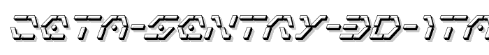 Zeta Sentry 3D Italic font