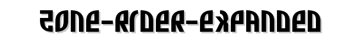 Eine Vorschau der Schriftart Zone Rider Expanded